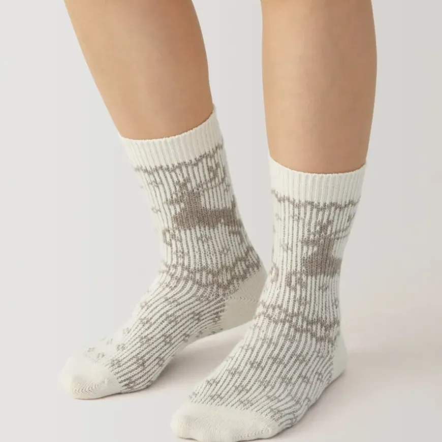 Right Angle Loose Top Reindeer Pattern Socks