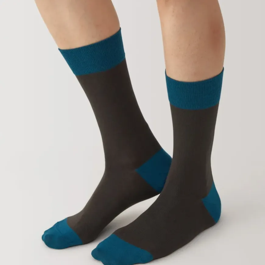 Right Angle Lustrous Wool Mix Thin Socks