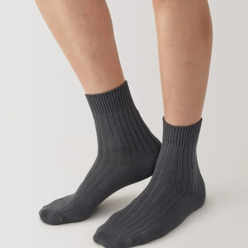 Right Angle Ribbed Thick Short Socks
