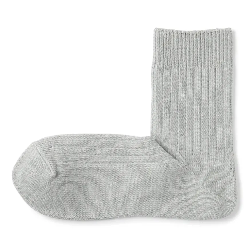 Right Angle Ribbed Thick Short Socks