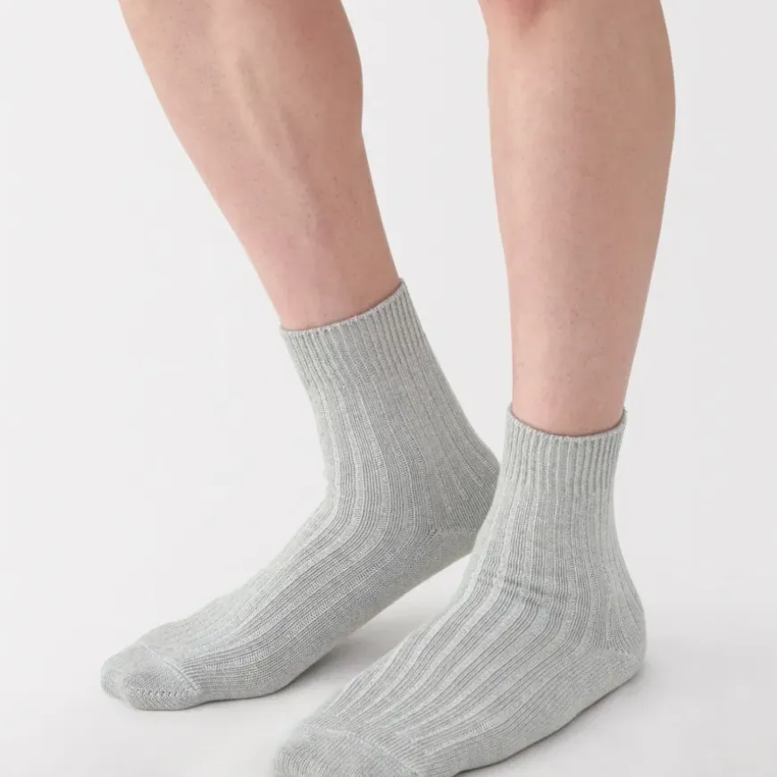 Right Angle Ribbed Thick Short Socks