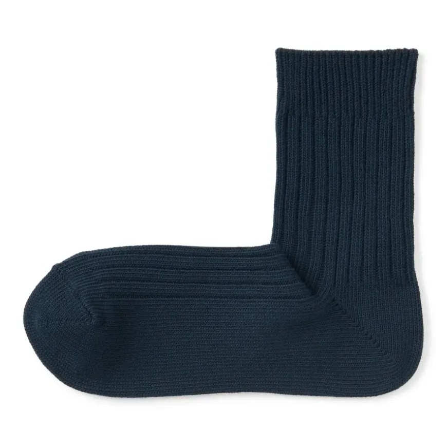 Right Angle Ribbed Thick Short Socks