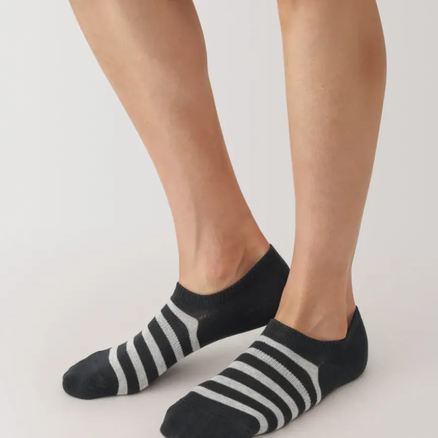 Right Angle Striped Sneaker Socks