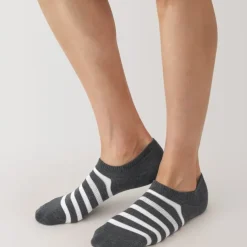 Right Angle Striped Sneaker Socks