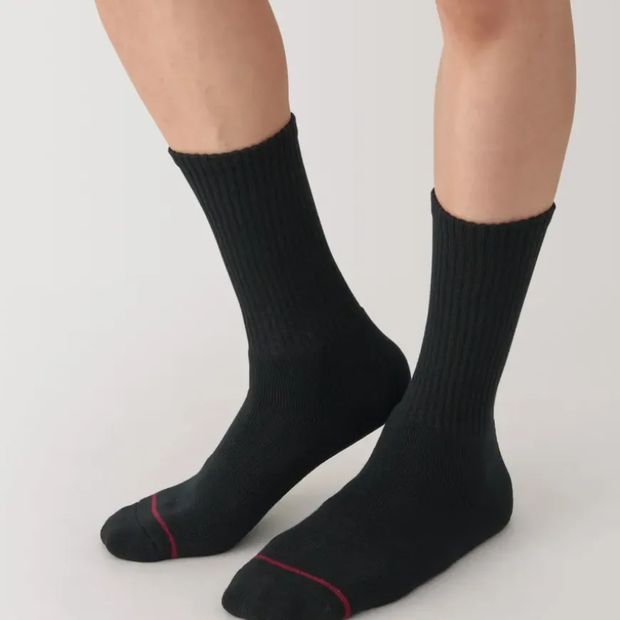 Right Angle Warm Cotton Blend Thick Crew Socks