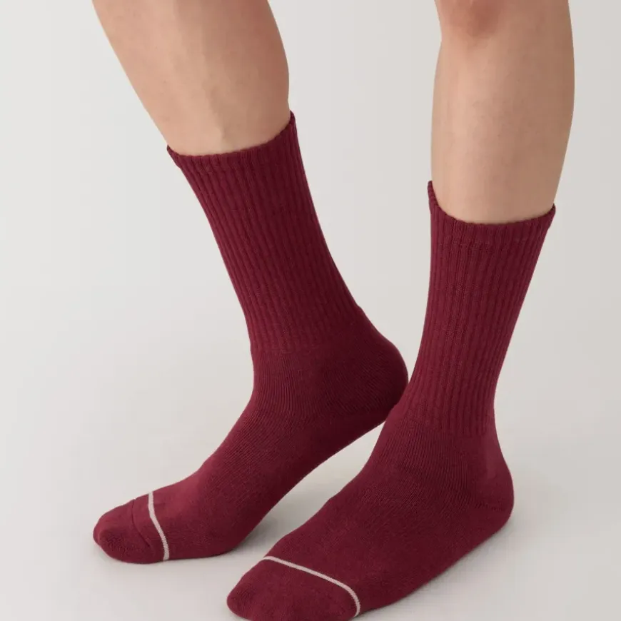 Right Angle Warm Cotton Blend Thick Crew Socks
