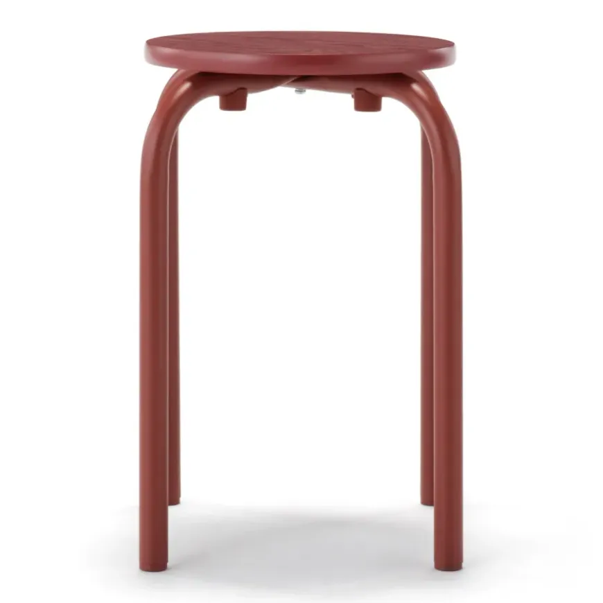 Steel Pipe Stacking Stool - Burgundy