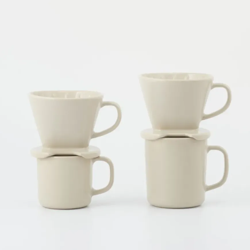 Stoneware Coffee Dripper - Gray Beige