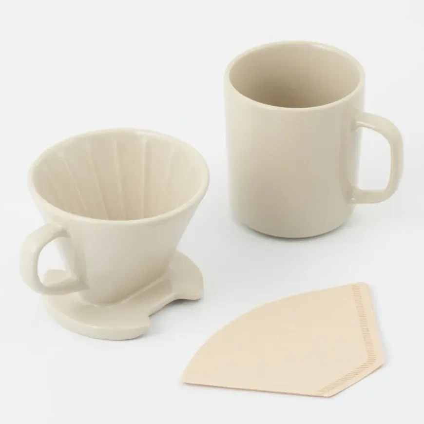 Stoneware Coffee Dripper - Gray Beige