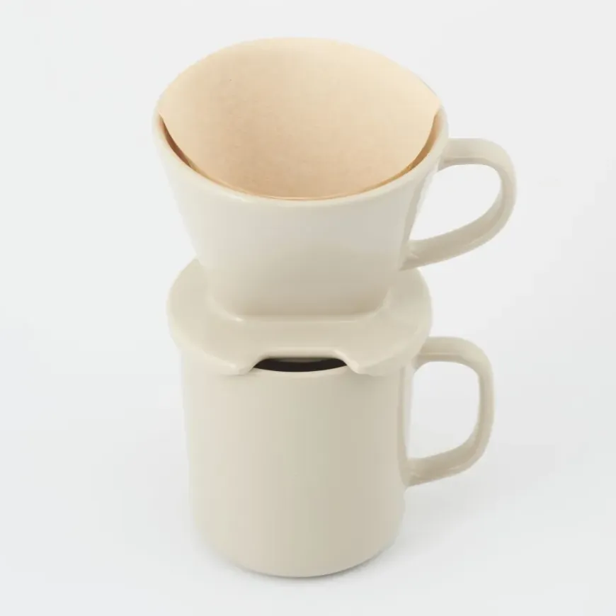 Stoneware Coffee Dripper - Gray Beige