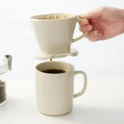 Stoneware Coffee Dripper - Gray Beige