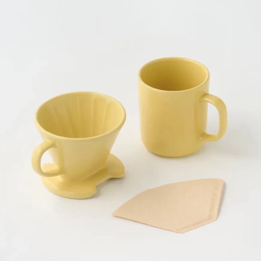 Stoneware Coffee Dripper - Light Yellow
