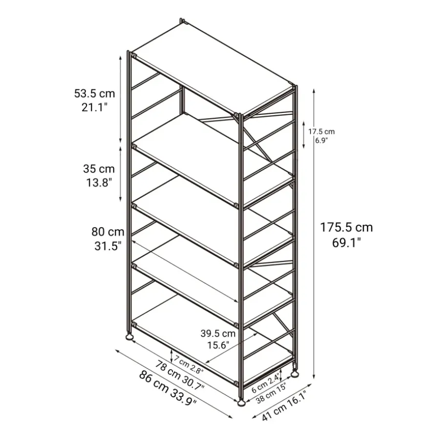 SUS Shelving Unit - Oak - Wide - Large