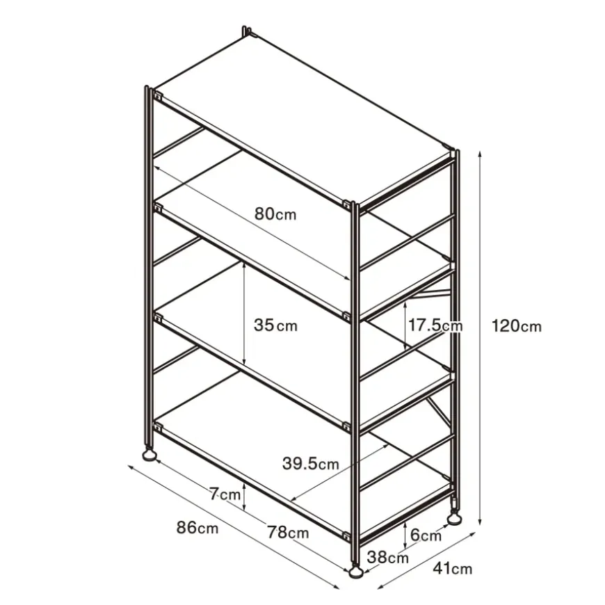SUS Shelving Unit - Stainless Steel - Wide - Medium