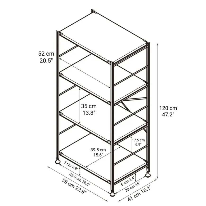 SUS Shelving Unit- Oak - Regular - Medium