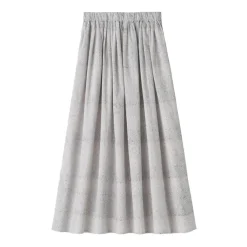 Women's Block Print Gather Maxi-Skirt
