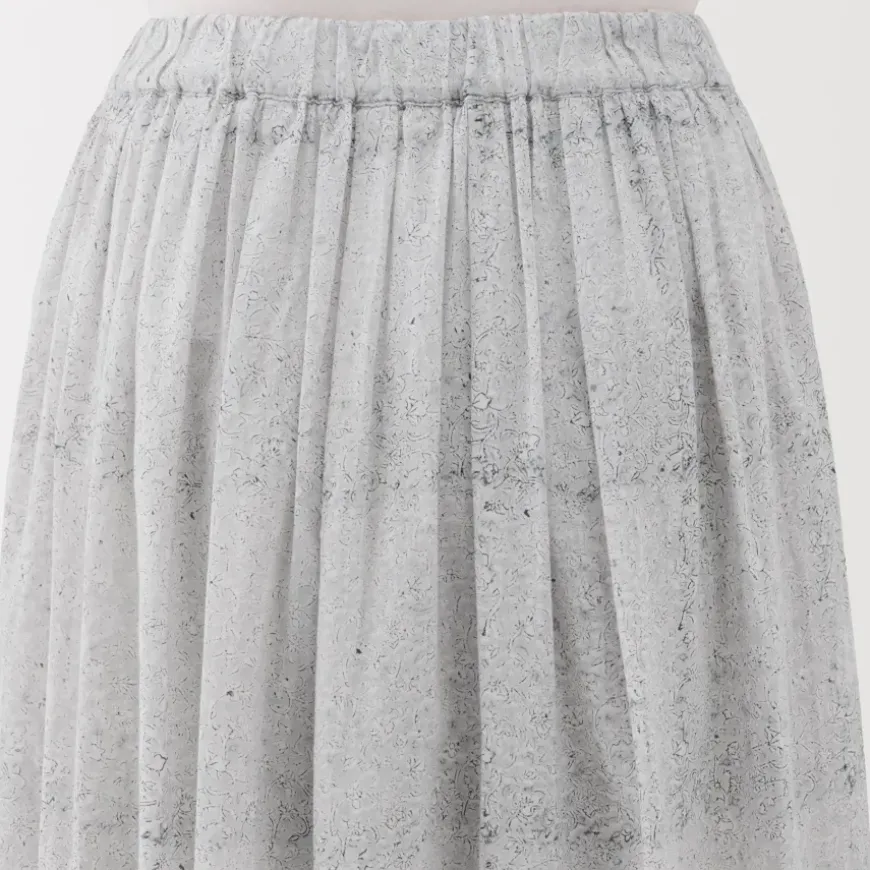 Women's Block Print Gather Maxi-Skirt