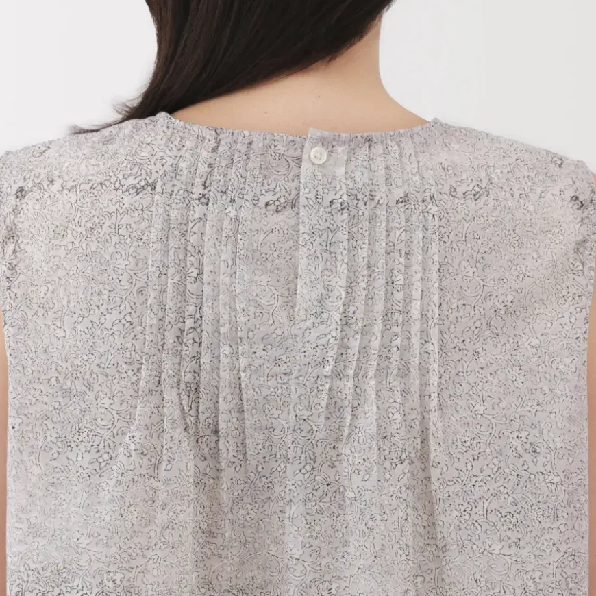 Women's Block Print Sleeveless Blouse