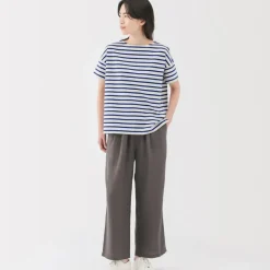 Women's Boat Neck Short Sleeve Striped T-Shirt