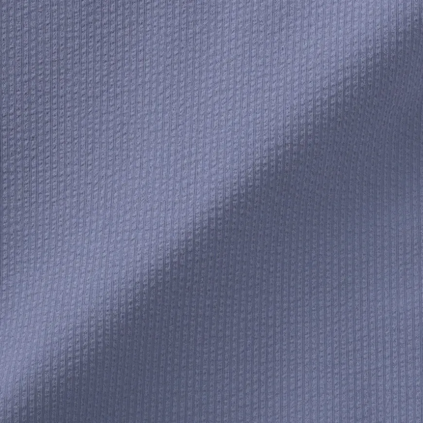 Women's Breathable Seersucker Open Collar Short Sleeve Shirt