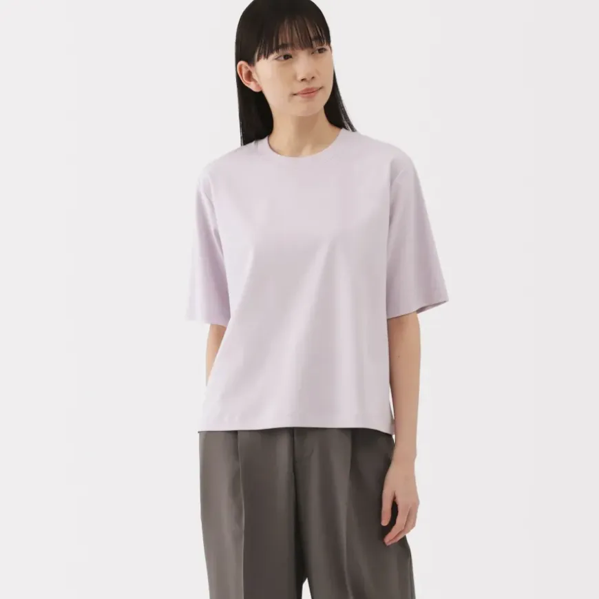 Women's Cool Touch Crew Neck Wide Short Sleeve T-Shirt