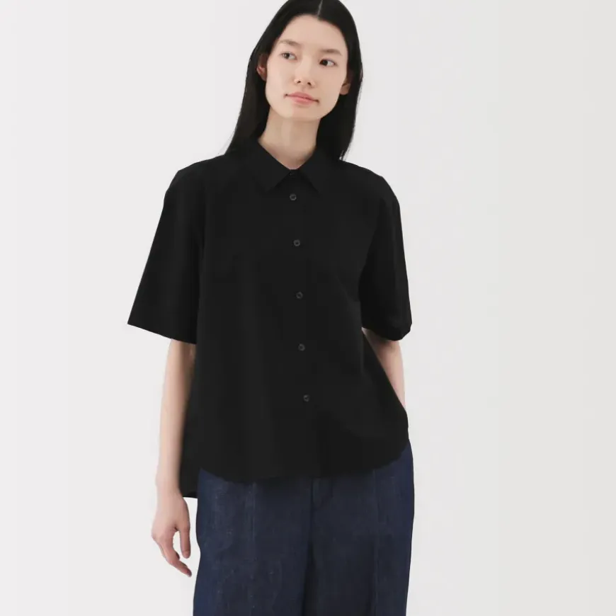 Women's Cool Touch Regular Collar Short Sleeve Shirt