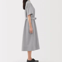 Women's Cool Touch Short Sleeve Striped Shirt Dress