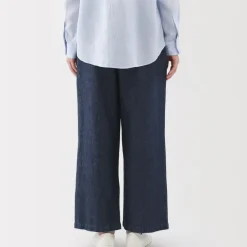 Women's Cotton Linen Denim Easy Wide Pants