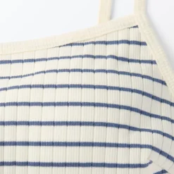 Women's Cotton Stretch Ribbed Cropped Bra Striped Camisole