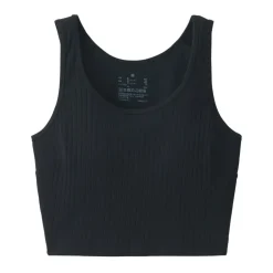 Women's Cotton Stretch Ribbed Cropped Bra Tank Top