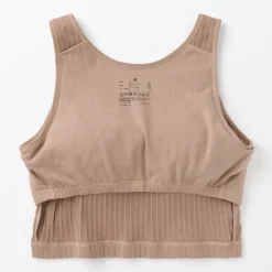 Women's Cotton Stretch Ribbed Cropped Bra Tank Top
