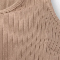 Women's Cotton Stretch Ribbed Cropped Bra Tank Top