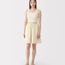 Women's Cotton Stretch Ribbed Cropped Bra Tank Top