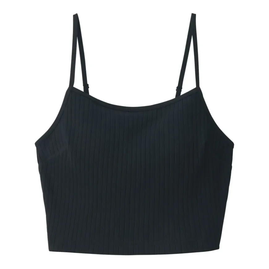 Women's Cotton Stretch Ribbed Cropped Bra Camisole