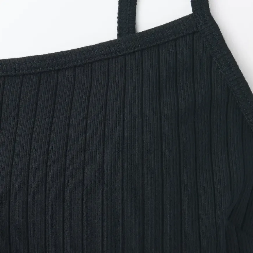 Women's Cotton Stretch Ribbed Cropped Bra Camisole
