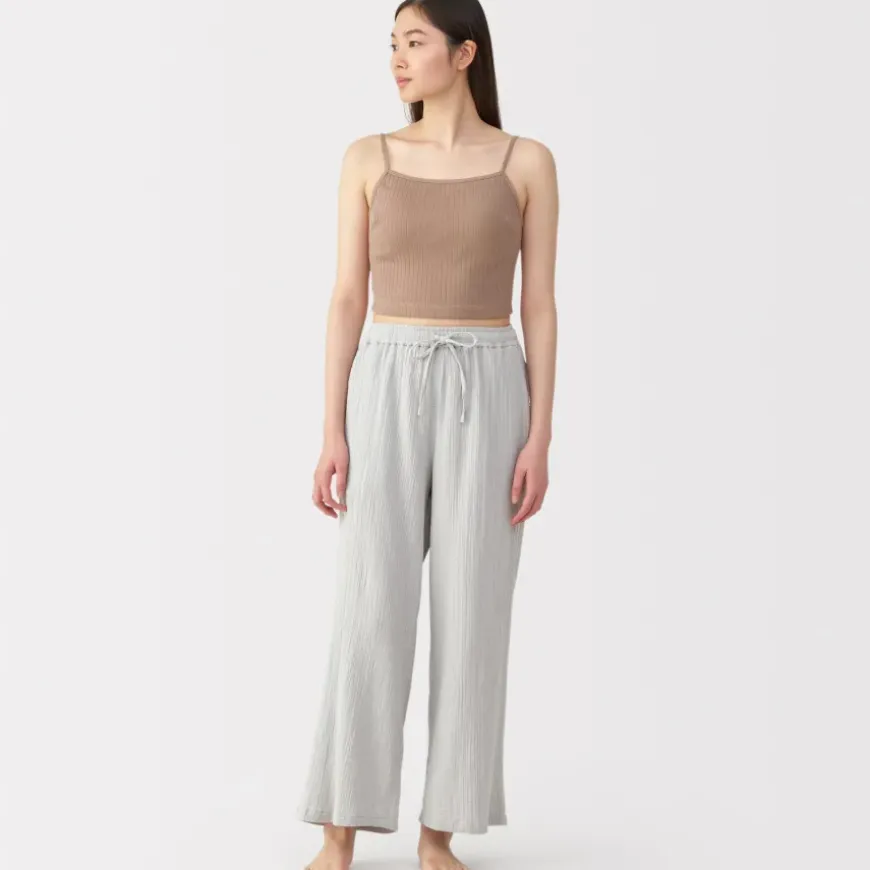 Women's Cotton Stretch Ribbed Cropped Bra Camisole