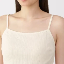 Women's Cotton Stretch Ribbed Cropped Bra Camisole