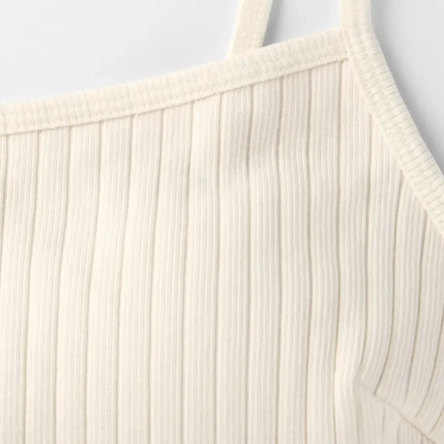 Women's Cotton Stretch Ribbed Cropped Bra Camisole