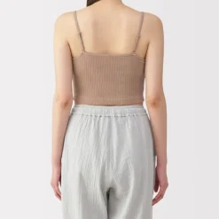 Women's Cotton Stretch Ribbed Cropped Bra Camisole