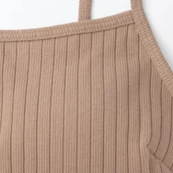 Women's Cotton Stretch Ribbed Cropped Bra Camisole