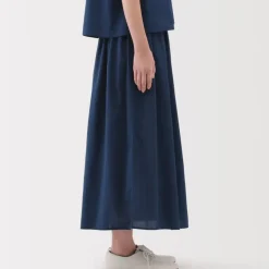 Women's Cotton Voile Gather Maxi-Skirt