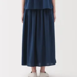 Women's Cotton Voile Gather Maxi-Skirt
