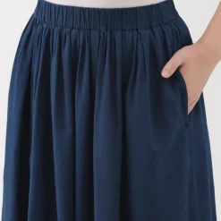Women's Cotton Voile Gather Maxi-Skirt