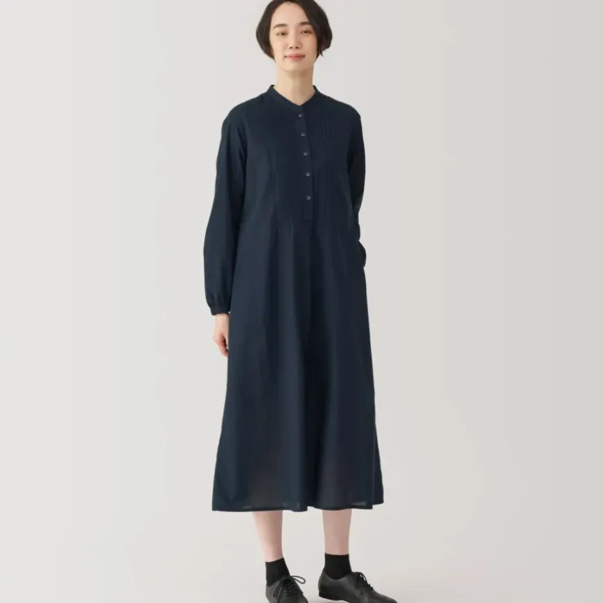 Women's Cotton Voile Long Sleeve Dress
