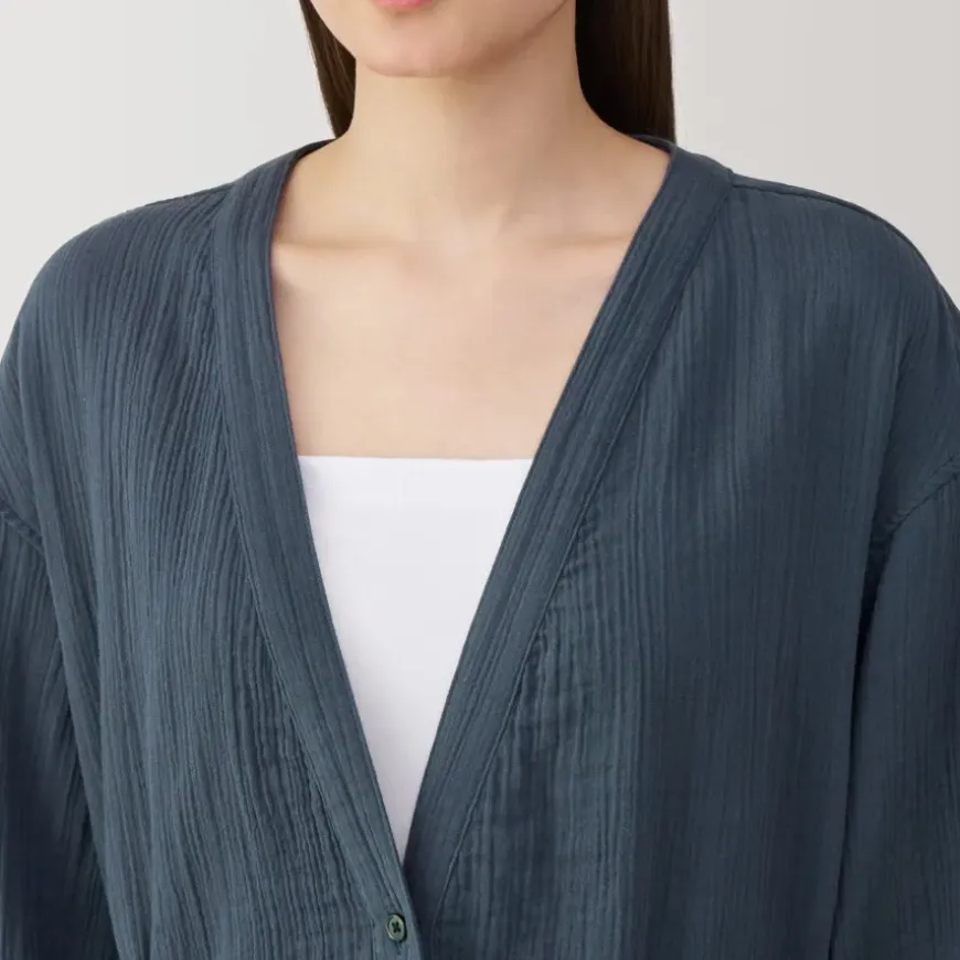 Women's Crepe Gauze Long Cardigan