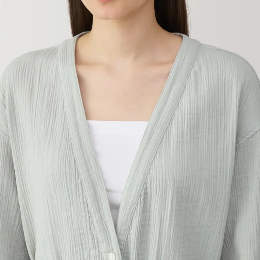 Women's Crepe Gauze Long Cardigan