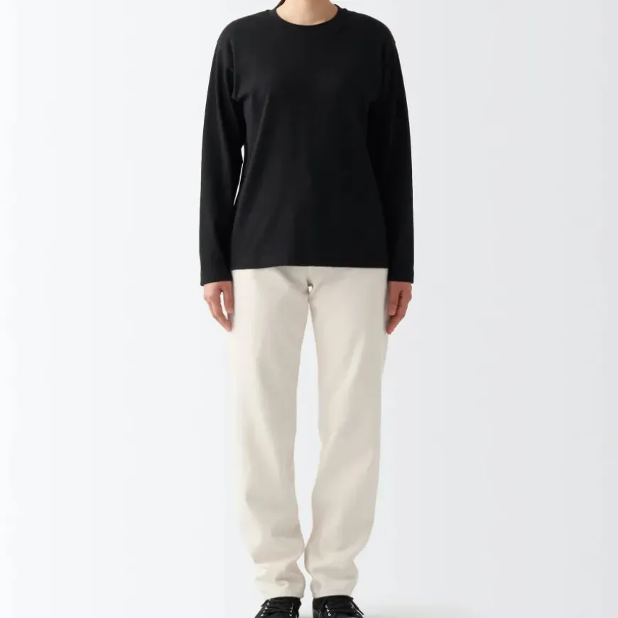 Women's Denim Regular Pants Natural (L 30inch / 77cm)