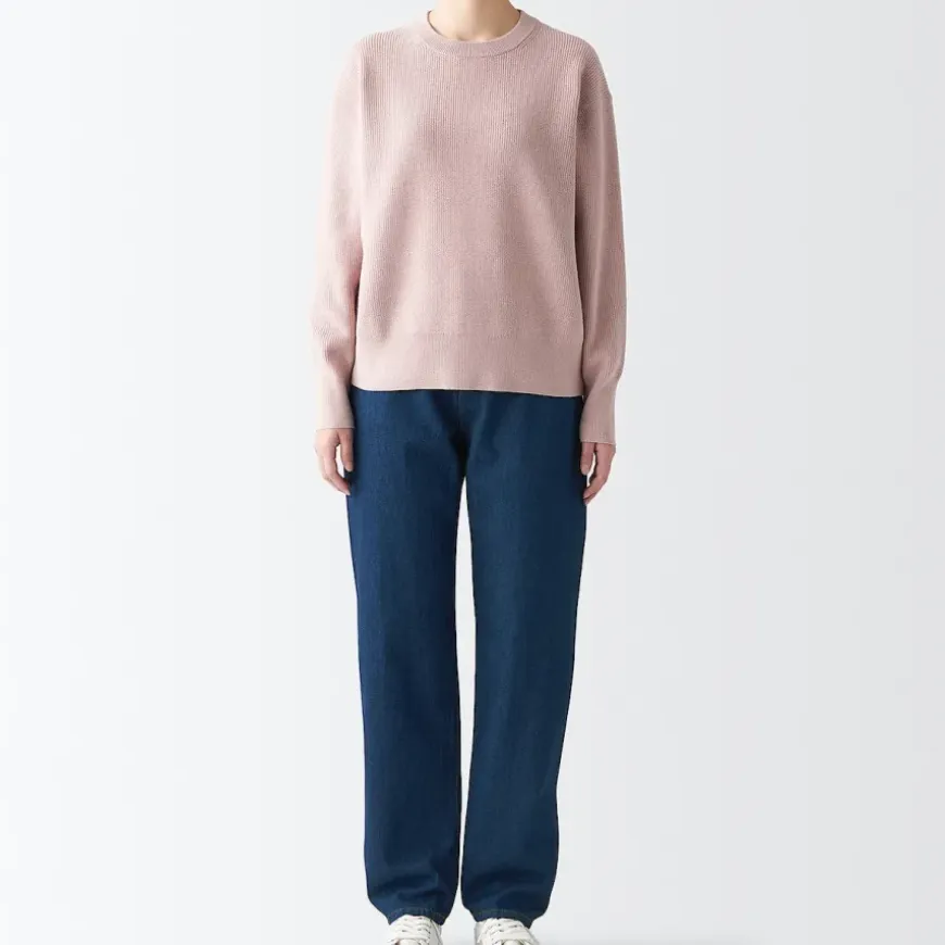 Women's Denim Regular Pants Blue (L 30inch / 77cm)