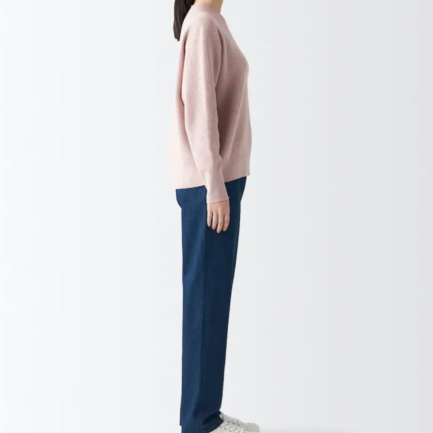 Women's Denim Regular Pants Blue (L 30inch / 77cm)