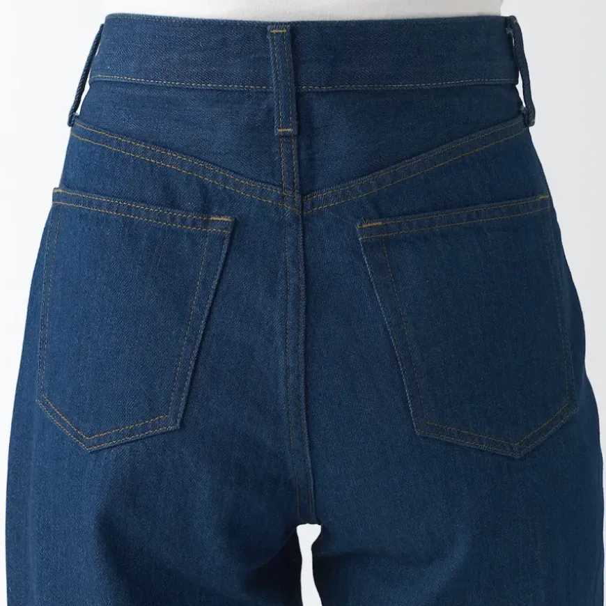 Women's Denim Regular Pants Blue (L 30inch / 77cm)